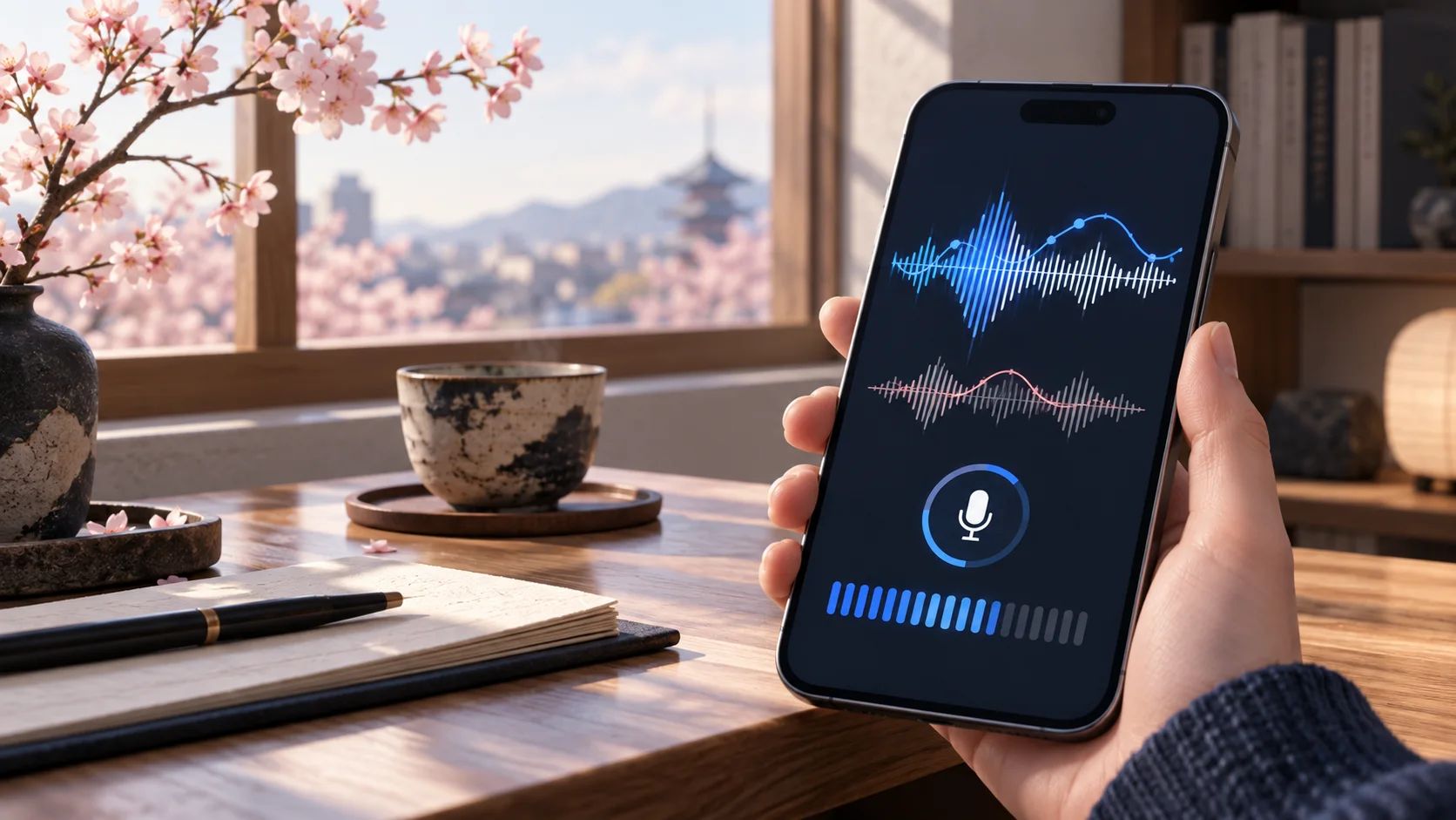 Japanese speaking practice app visualizing pronunciation feedback